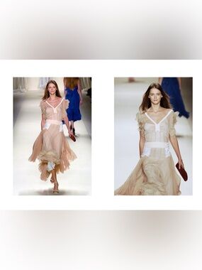 Chloe Cream and White Pleated Sundress for Wedding Guests